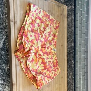 Jantzen Yellow and Pink Swim Board Shorts,Vibrant Floral Design